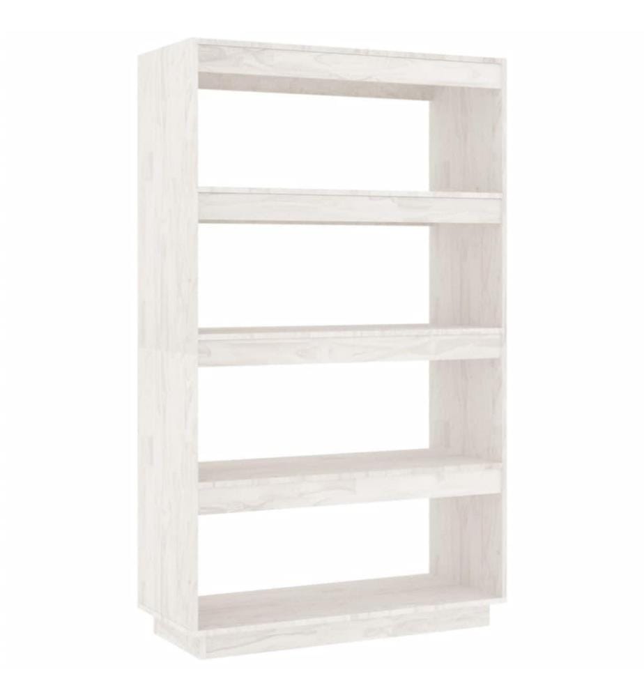 Bücherregal/Raumteiler Weiss 80x35x135 cm Massivholz Kiefer