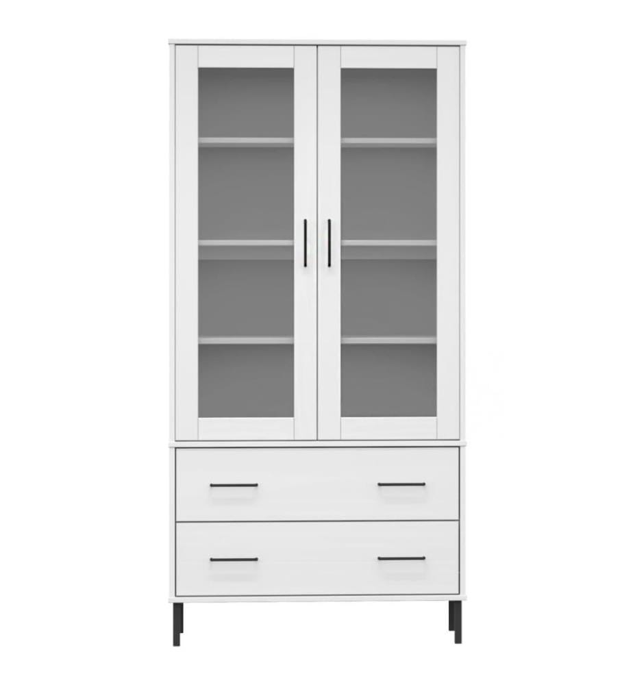 Bibliothèque avec pieds en métal Blanc 85x35x172,5 cm Bois OSLO