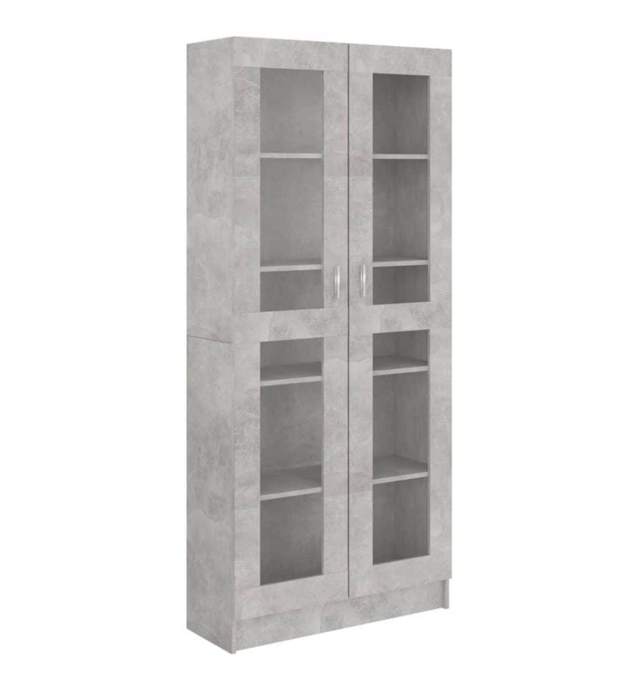 Vitrinenschrank Betongrau 82,5x30,5x185,5 cm Holzwerkstoff