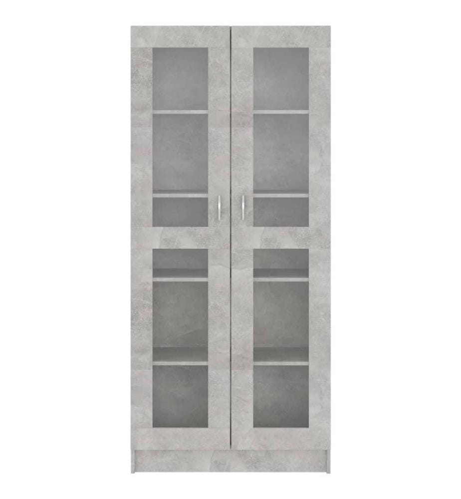 Vitrinenschrank Betongrau 82,5x30,5x185,5 cm Holzwerkstoff