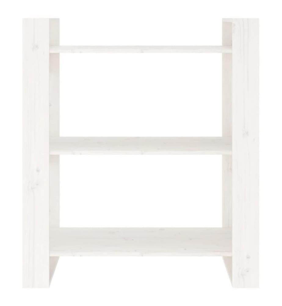 Bücherregal/Raumteiler Weiss 80x35x91 cm Massivholz Kiefer