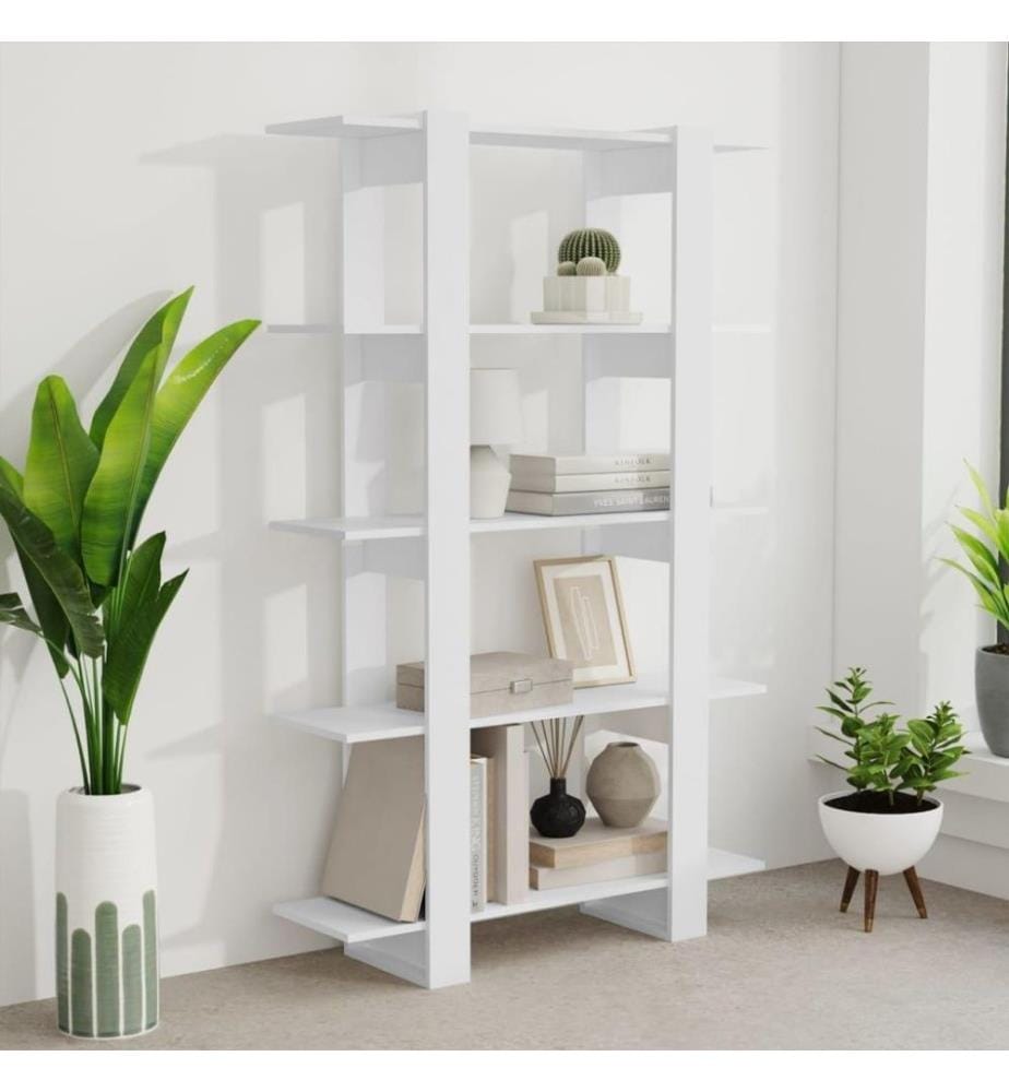 Bibliothèque/Séparateur de pièce Blanc 100x30x160 cm