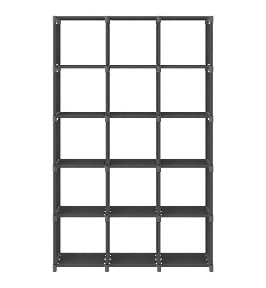 Étagère d'affichage 15 cubes Gris 103x30x175,5 cm Tissu