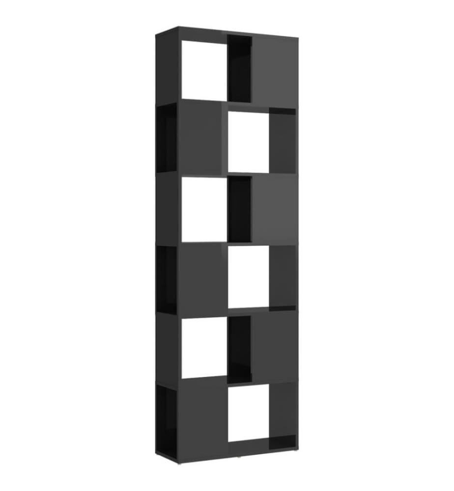 Bücherregal Raumteiler Hochglanz-Grau 60x24x186 cm