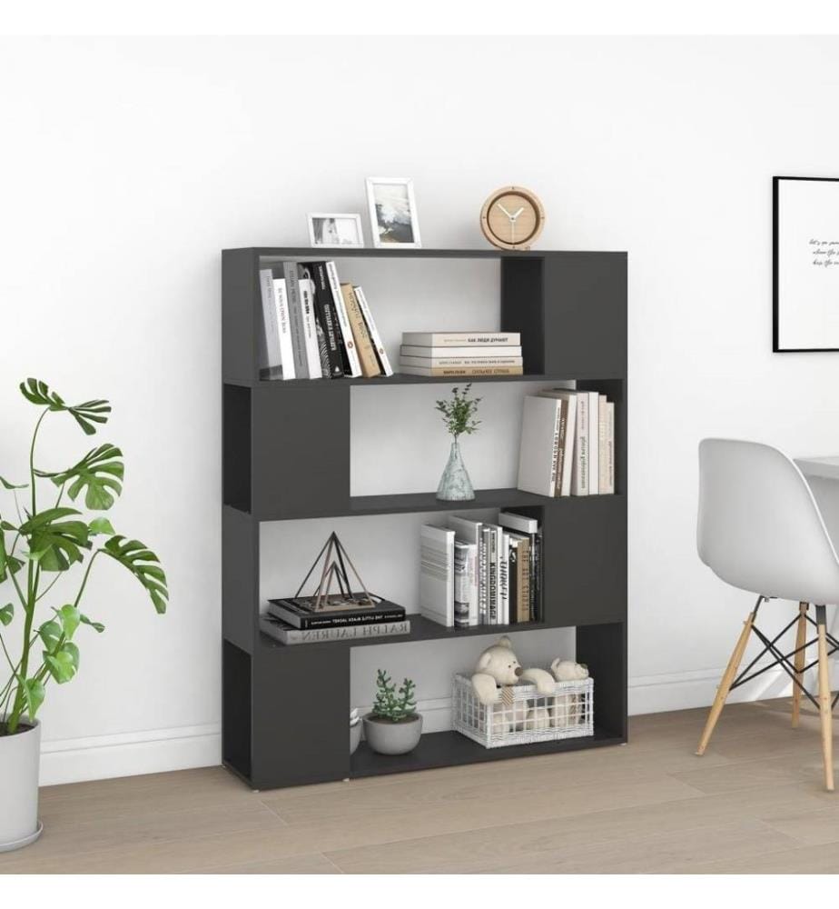 Bücherregal Raumteiler Grau 100x24x124 cm