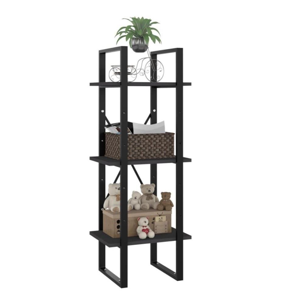 Bücherregal 3 Fächer Grau 40x30x105 cm Holzwerkstoff