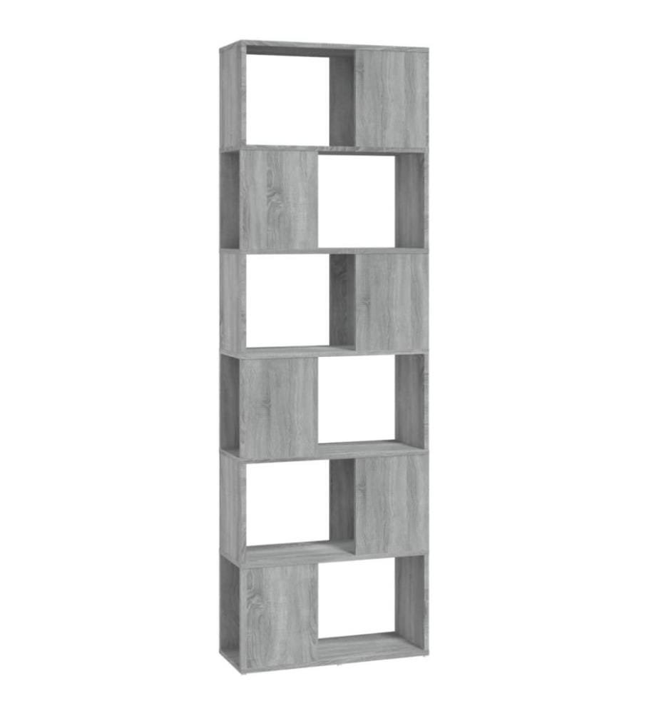 Bücherregal/Raumteiler Grau Sonoma 60x24x186 cm