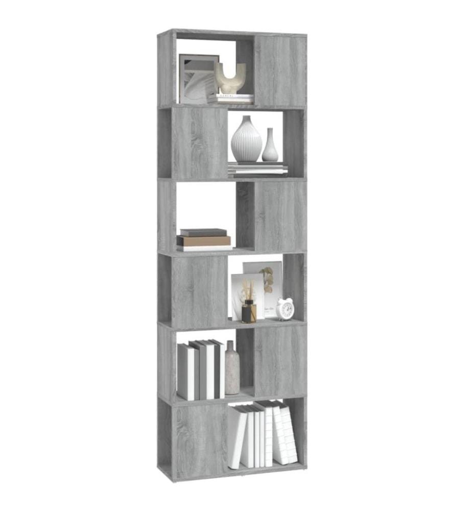 Bücherregal/Raumteiler Grau Sonoma 60x24x186 cm