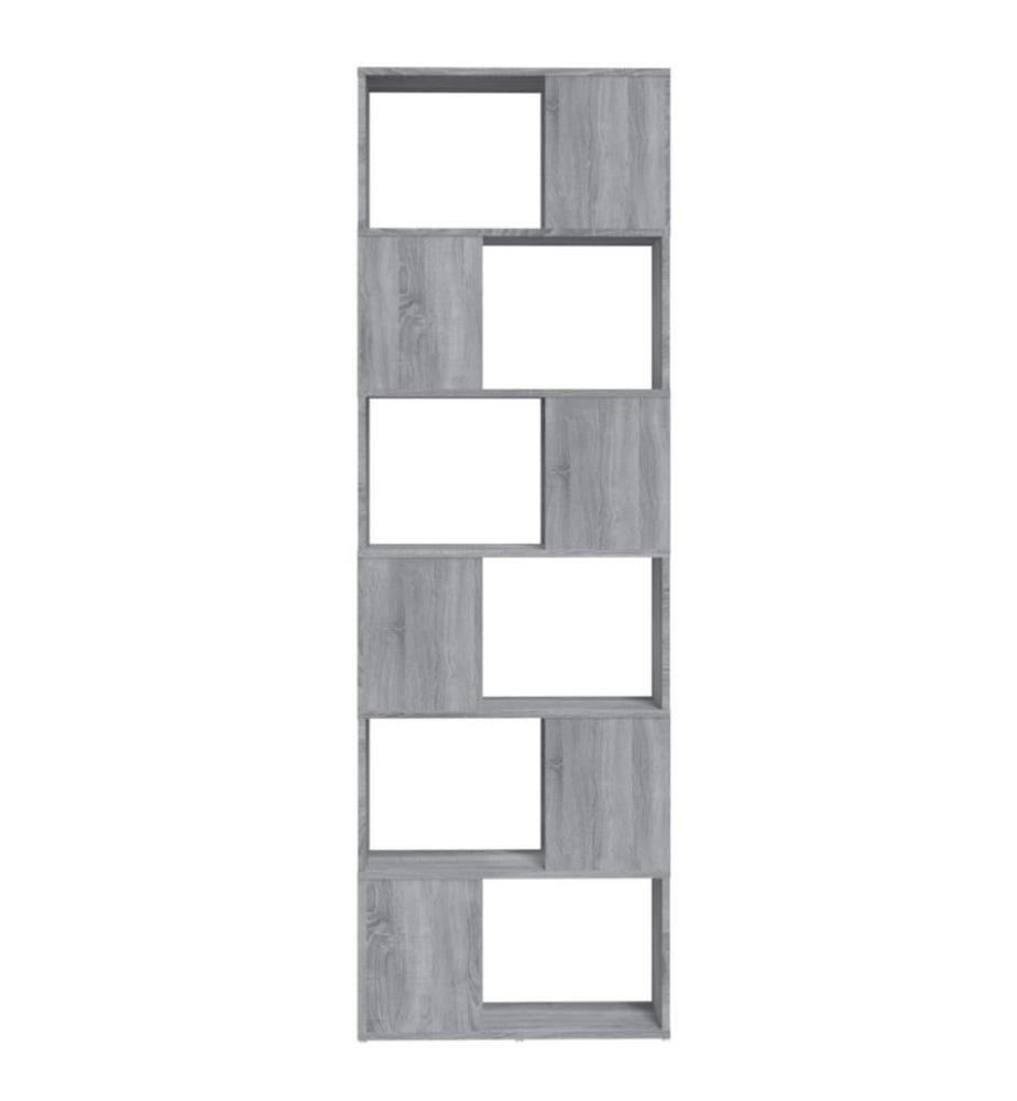Bücherregal/Raumteiler Grau Sonoma 60x24x186 cm