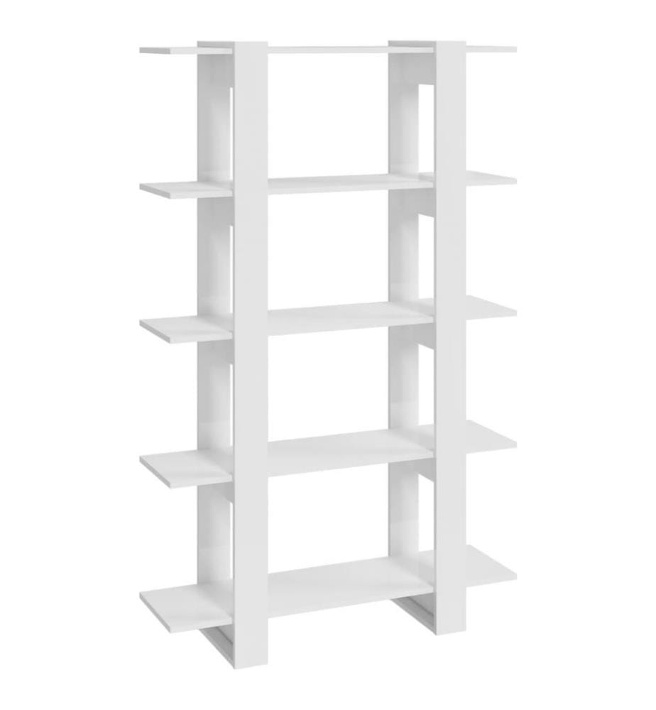 Bücherregal/Raumteiler Hochglanz-Weiss 100x30x160 cm