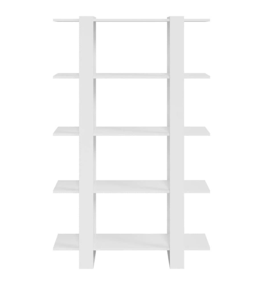 Bücherregal/Raumteiler Hochglanz-Weiss 100x30x160 cm