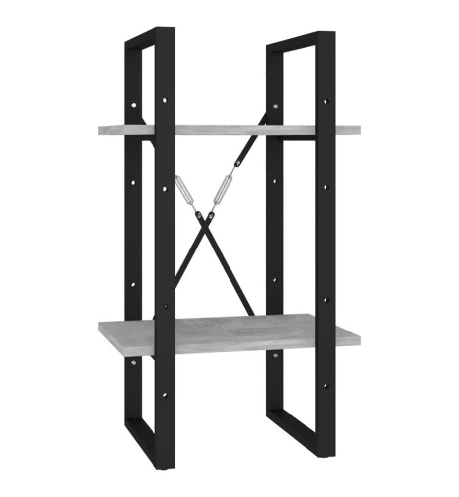 Bücherregal 2 Fächer Betongrau 40x30x70 cm Holzwerkstoff