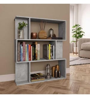 Bücherregal/Raumteiler Betongrau 80x24x96 cm Holzwerkstoff