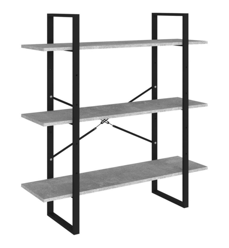 Bibliothèque Gris béton 100x30x105 cm Aggloméré