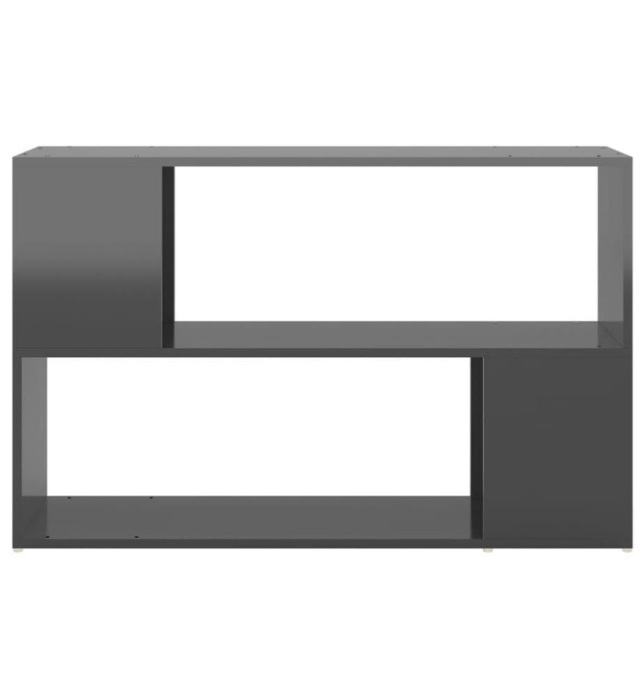 Bibliothèque Gris brillant 100x24x63 cm Aggloméré