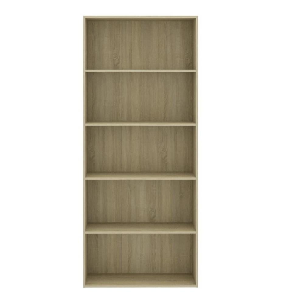 Bibliothèque à 5 niveaux Chêne sonoma 80x30x189 cm Aggloméré