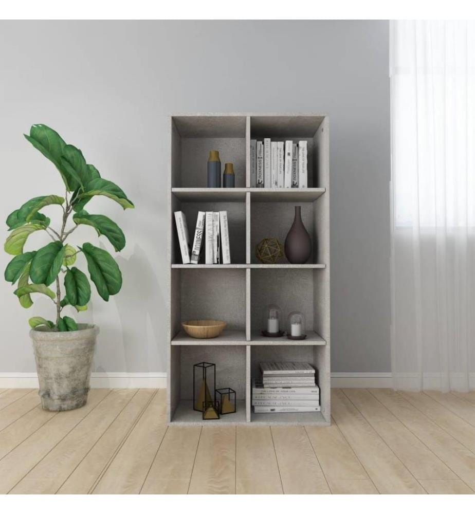 Bücherregal/Sideboard Betongrau 66×30×130 cm Holzwerkstoff