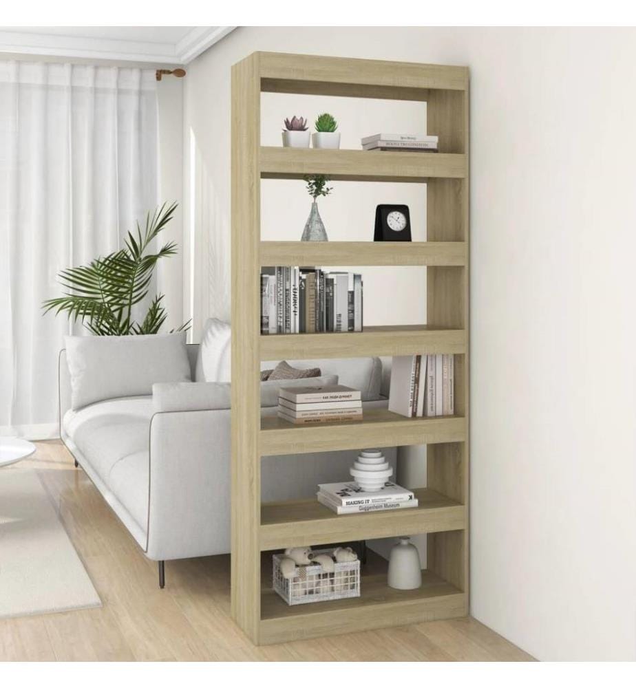 Bücherregal/Raumteiler Sonoma-Eiche 80x30x198 cm Holzwerkstoff