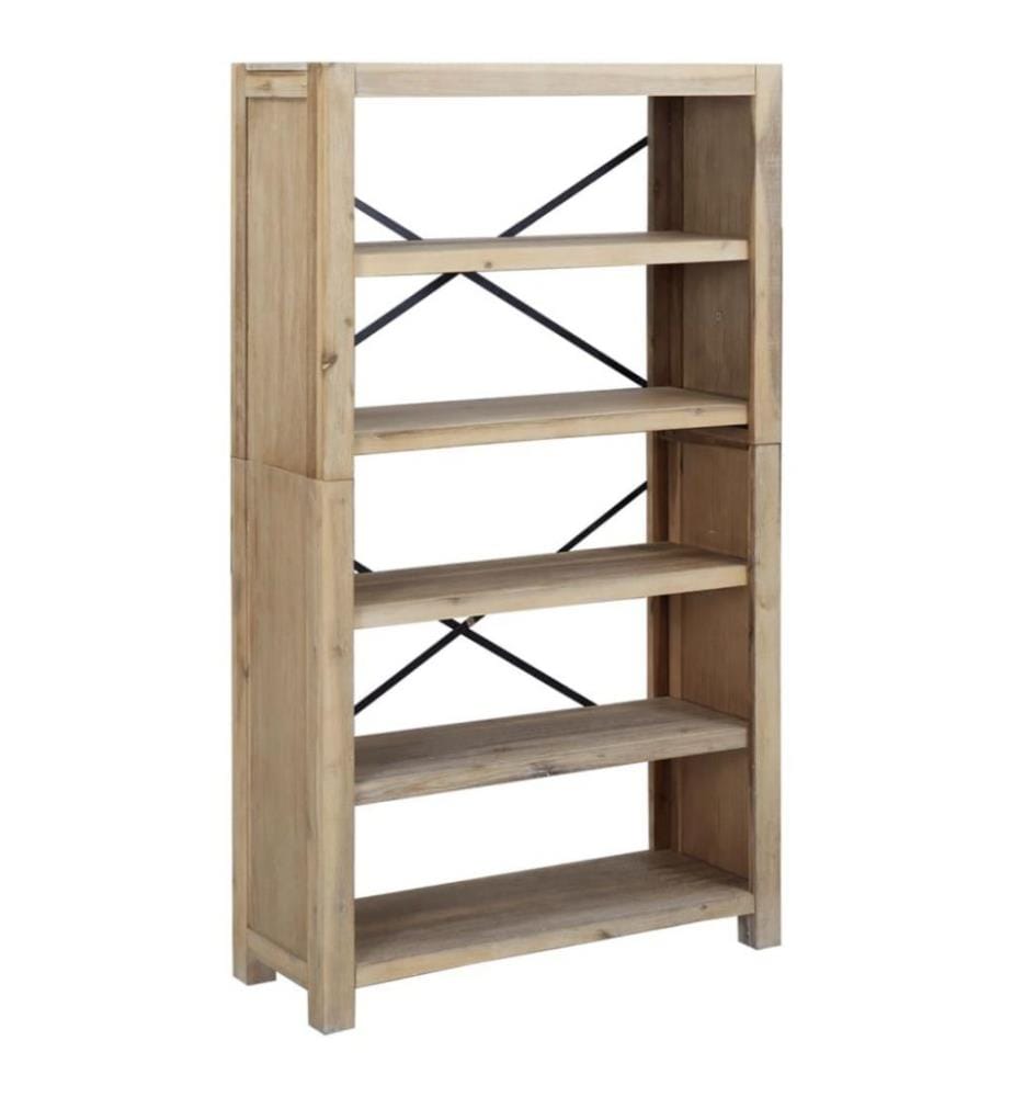Bibliothèque 5 niveaux 80x30x140 cm Bois solide d'acacia