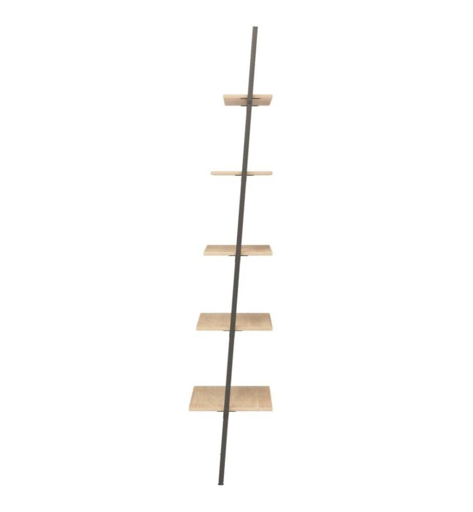 Étagère inclinée à 5 niveaux Marron clair et noir 64x34x185,5cm