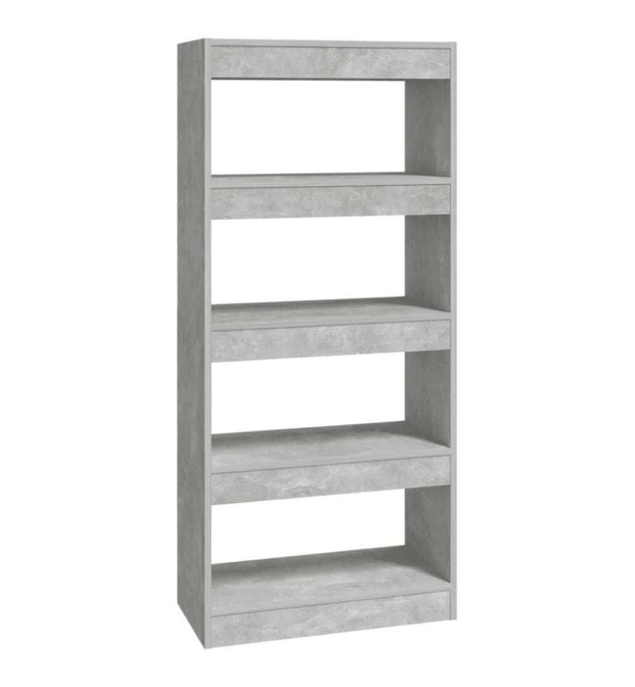 Bücherregal/Raumteiler Betongrau 60x30x135 cm Holzwerkstoff