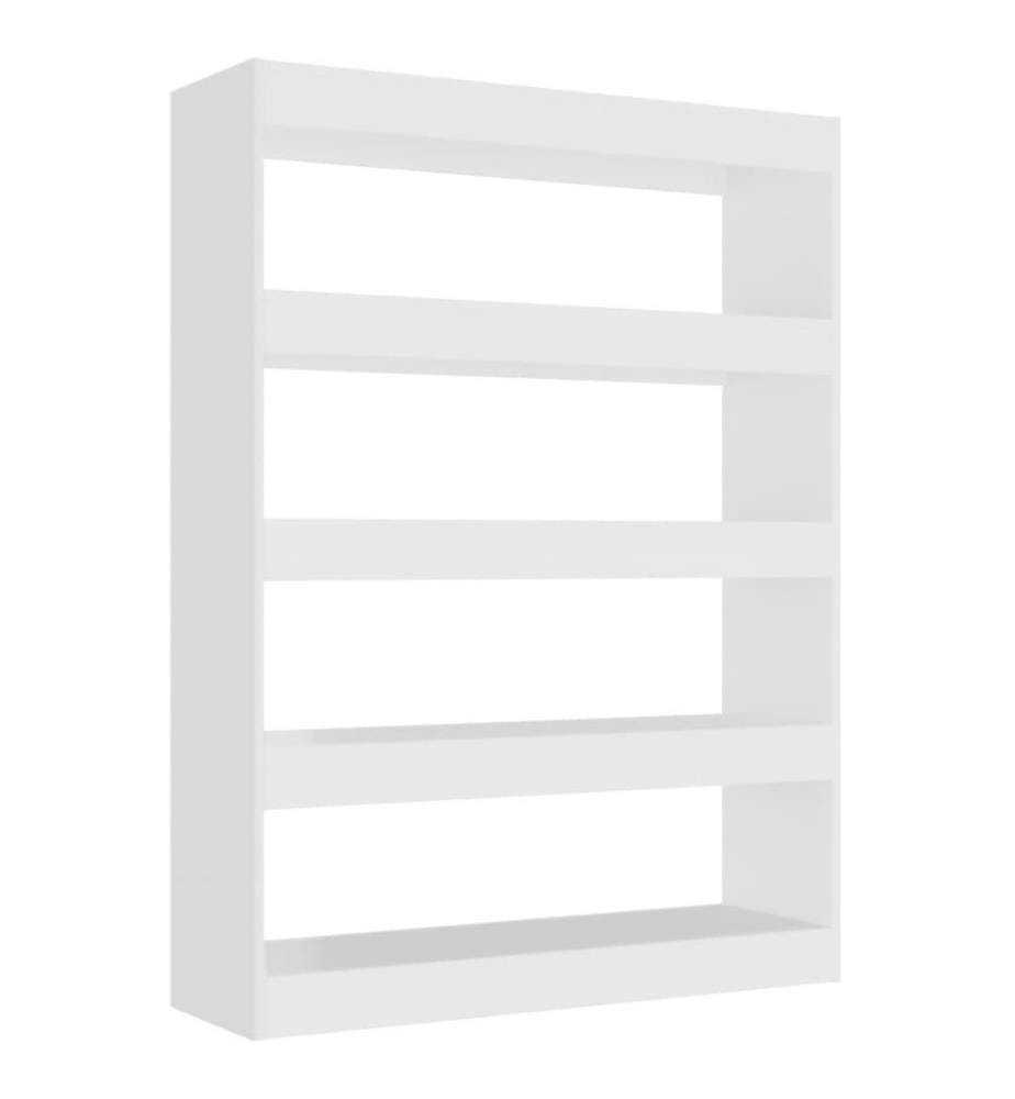 Bücherregal/Raumteiler Hochglanz-Weiss 100x30x135 cm