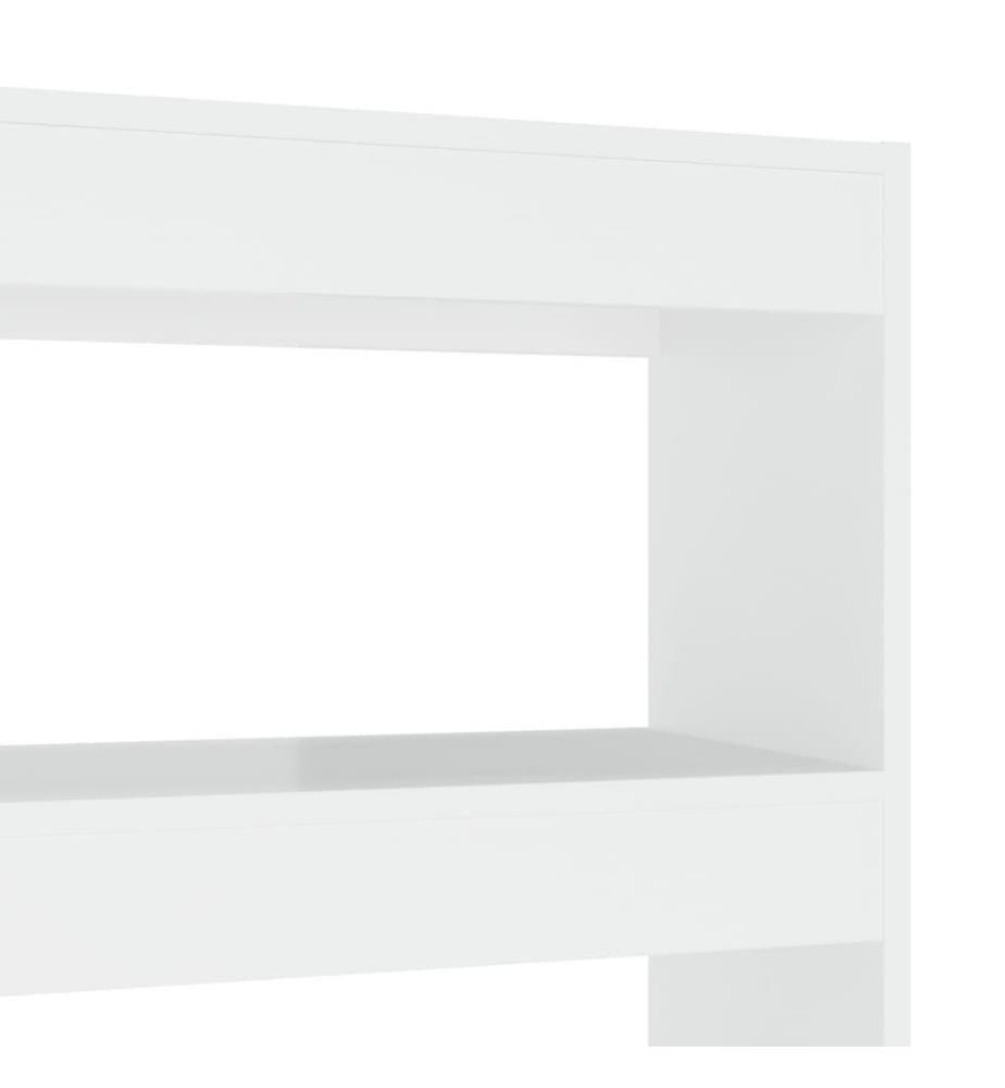 Bücherregal/Raumteiler Hochglanz-Weiss 100x30x135 cm