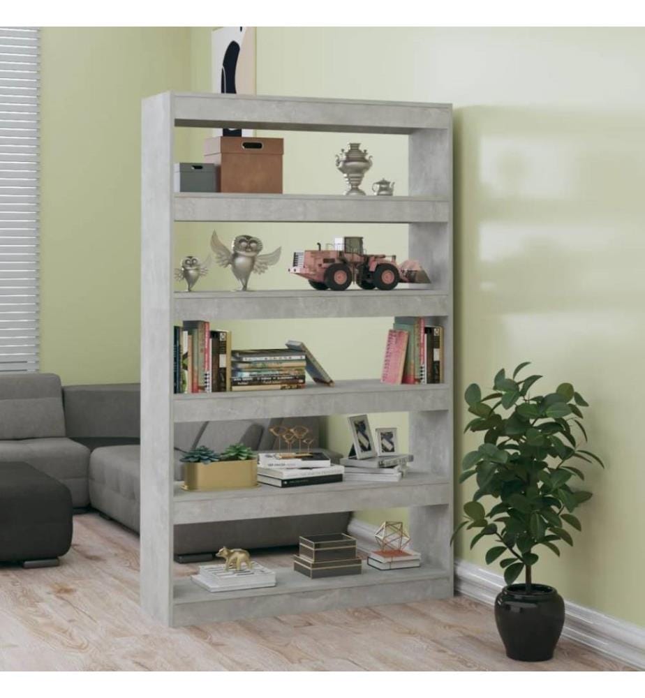 Bücherregal/Raumteiler Betongrau 100x30x166 cm