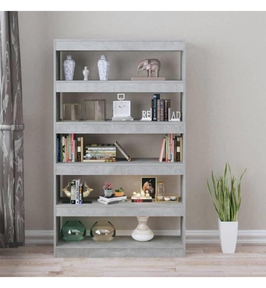 Bücherregal/Raumteiler Betongrau 100x30x166 cm