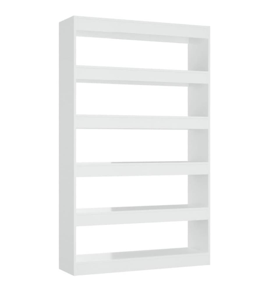 Bücherregal/Raumteiler Hochglanz-Weiss 100x30x166 cm