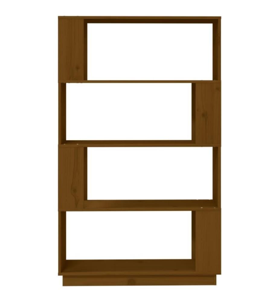 Bibliothèque/Cloison Marron miel 80x25x132 cm Bois massif