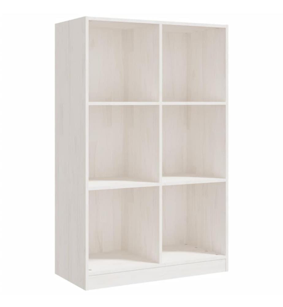 Bibliothèque Blanc 70x33x110 cm Bois de pin massif