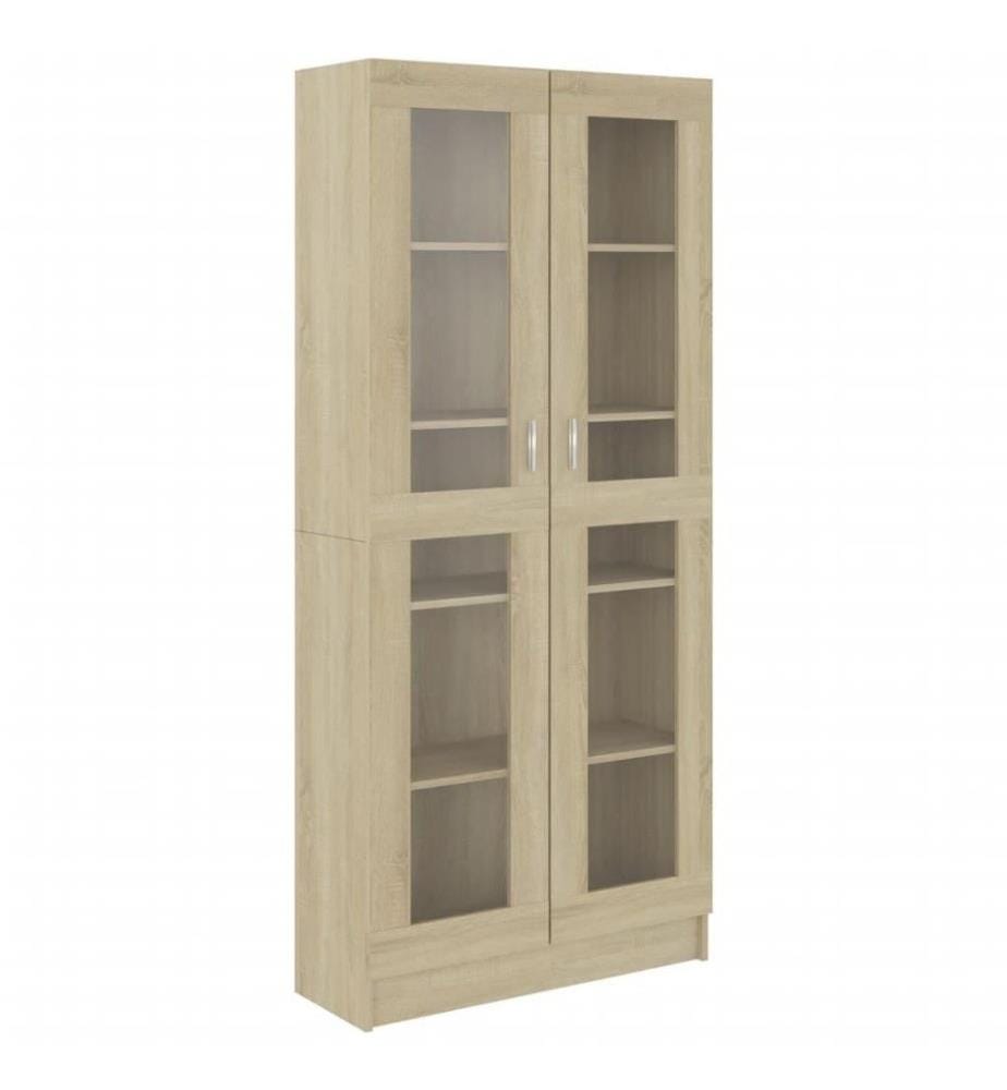 Vitrinenschrank Sonoma-Eiche 82,5x30,5x185,5 cm Holzwerkstoff