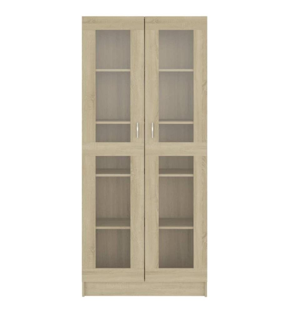 Vitrinenschrank Sonoma-Eiche 82,5x30,5x185,5 cm Holzwerkstoff