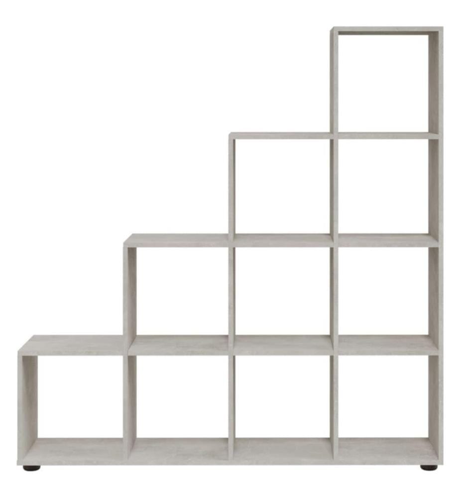 Bibliothèque escalier Gris béton 142 cm Bois d'ingénierie