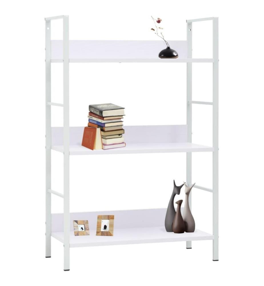 Bücherregal 3 Regalböden Weiss 60×27,6×90,5 cm Holzwerkstoff