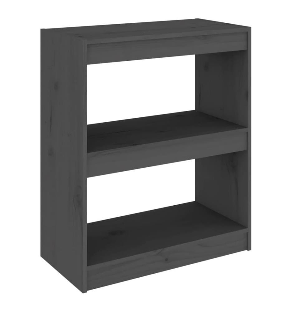 Bücherregal/Raumteiler Grau 60x30x71,5 cm Massivholz Kiefer