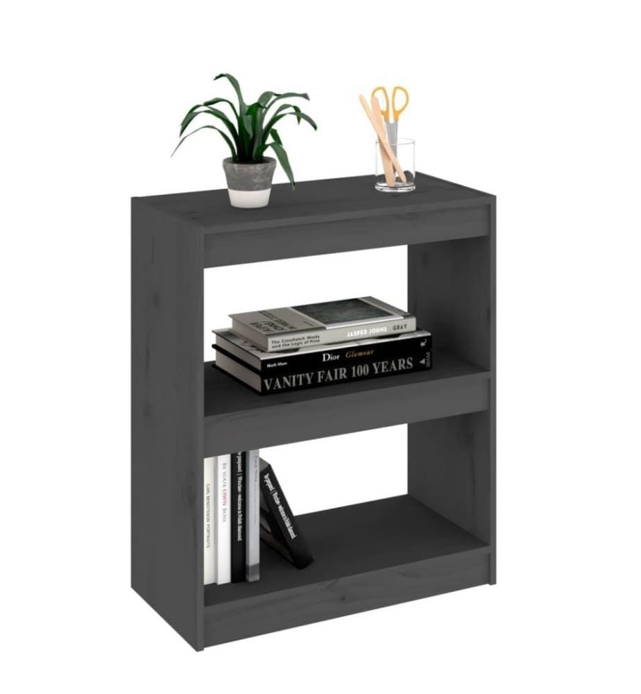 Bücherregal/Raumteiler Grau 60x30x71,5 cm Massivholz Kiefer