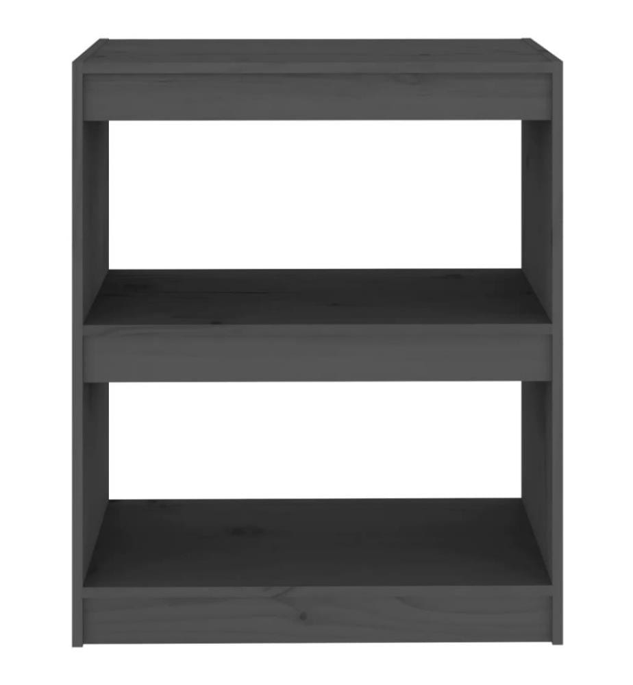 Bücherregal/Raumteiler Grau 60x30x71,5 cm Massivholz Kiefer
