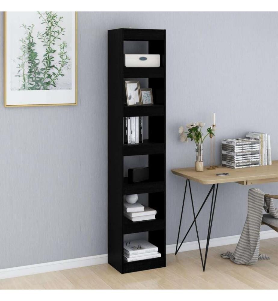 Bücherregal/Raumteiler Schwarz 40x30x198 cm