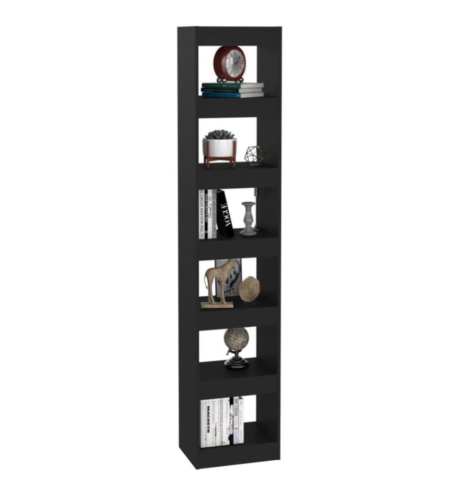 Bücherregal/Raumteiler Schwarz 40x30x198 cm
