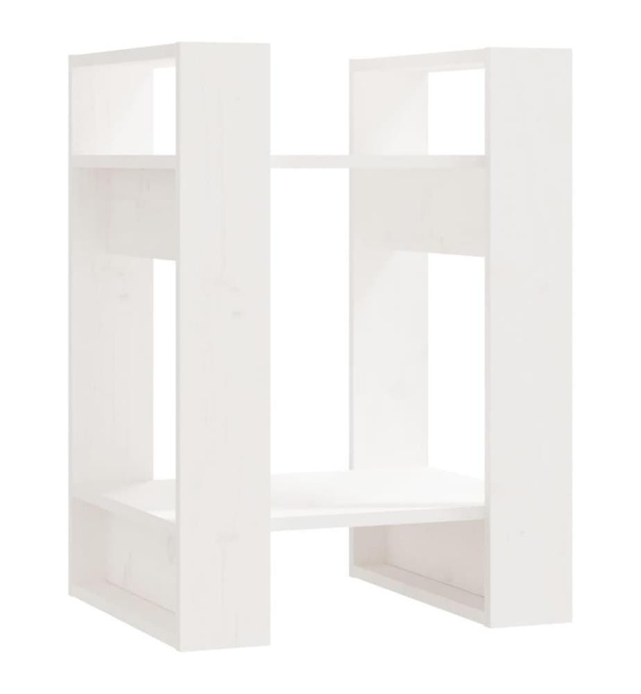 Bücherregal/Raumteiler Weiss 41x35x57 cm Massivholz Kiefer
