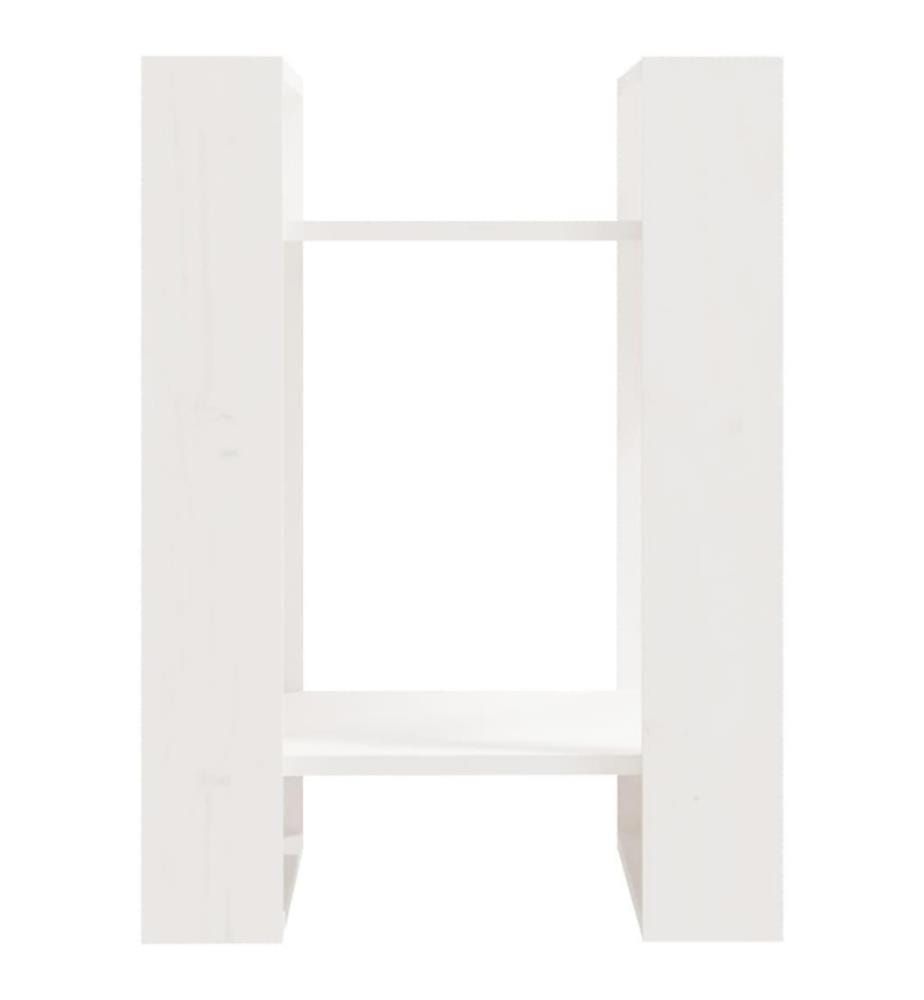 Bücherregal/Raumteiler Weiss 41x35x57 cm Massivholz Kiefer