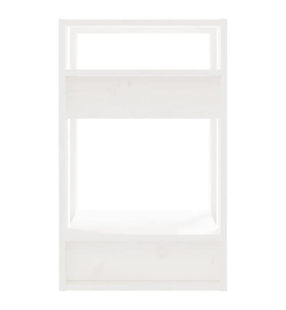 Bücherregal/Raumteiler Weiss 41x35x57 cm Massivholz Kiefer