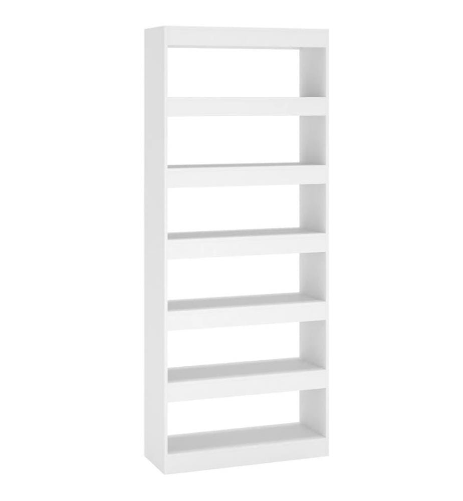 Bücherregal/Raumteiler Weiss 80x30x198 cm Holzwerkstoff
