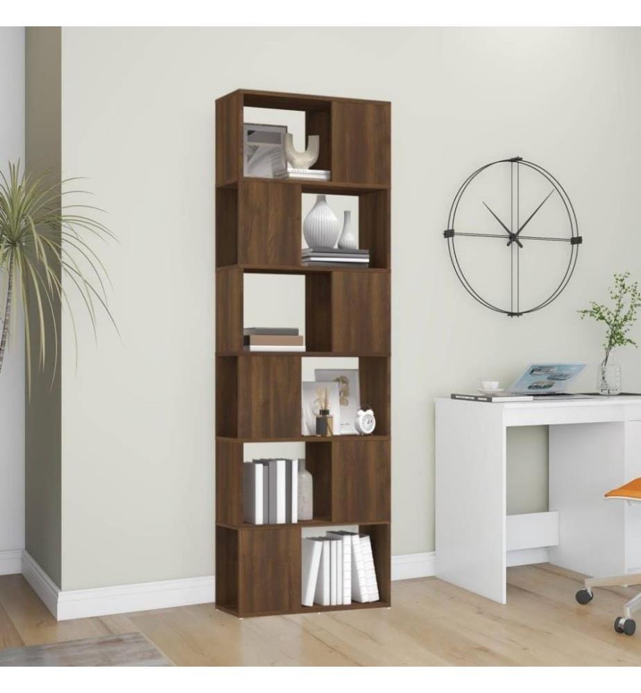 Bücherregal/Raumteiler Braun Eichen-Optik 60x24x186 cm