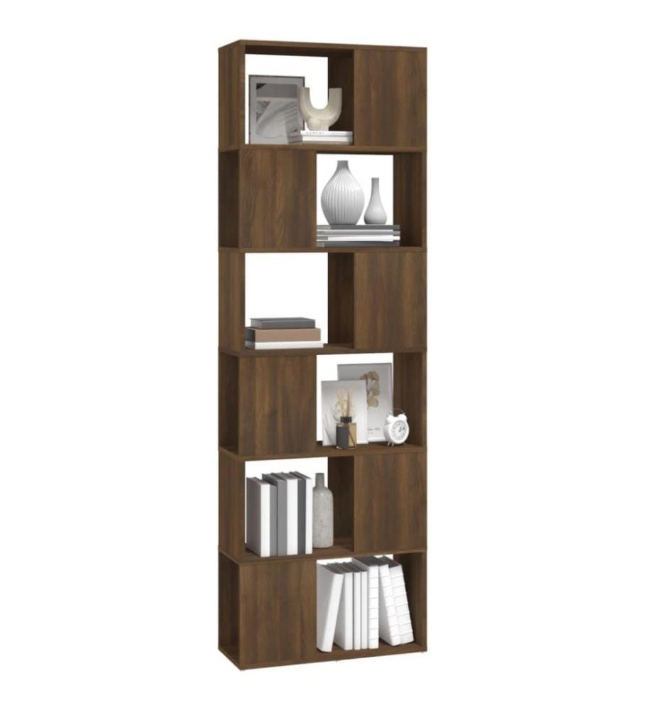 Bücherregal/Raumteiler Braun Eichen-Optik 60x24x186 cm