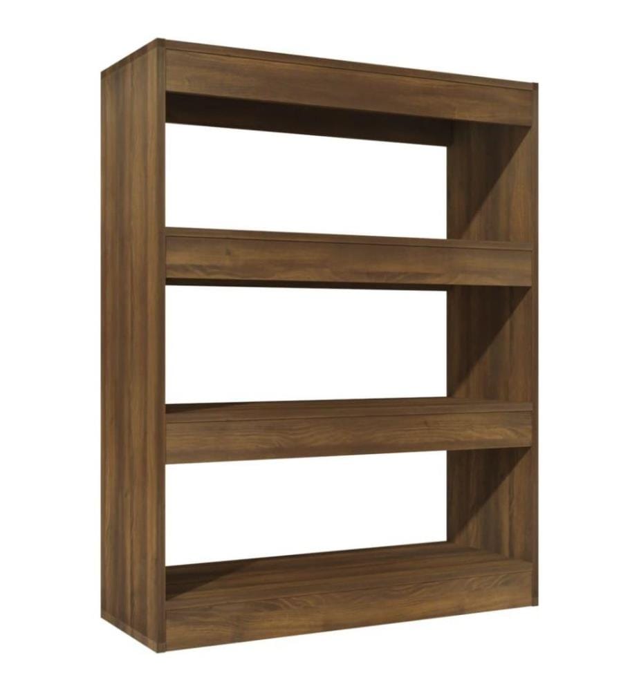 Bibliothèque/Cloison Chêne marron 80x30x103 cm Bois ingénierie