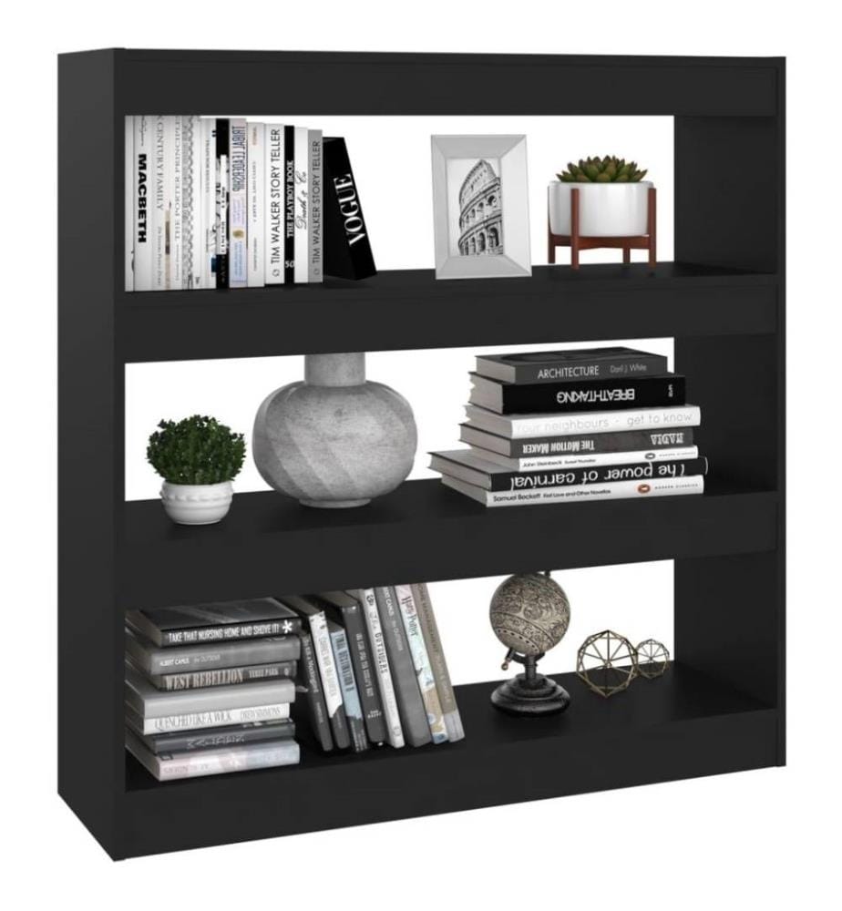 Bücherregal/Raumteiler Schwarz 100x30x103 cm