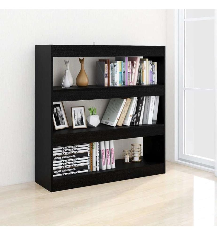 Bücherregal/Raumteiler Schwarz 100x30x103 cm